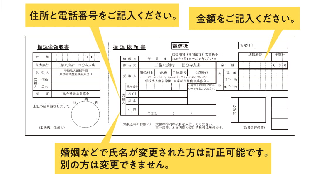 振込用紙記載例